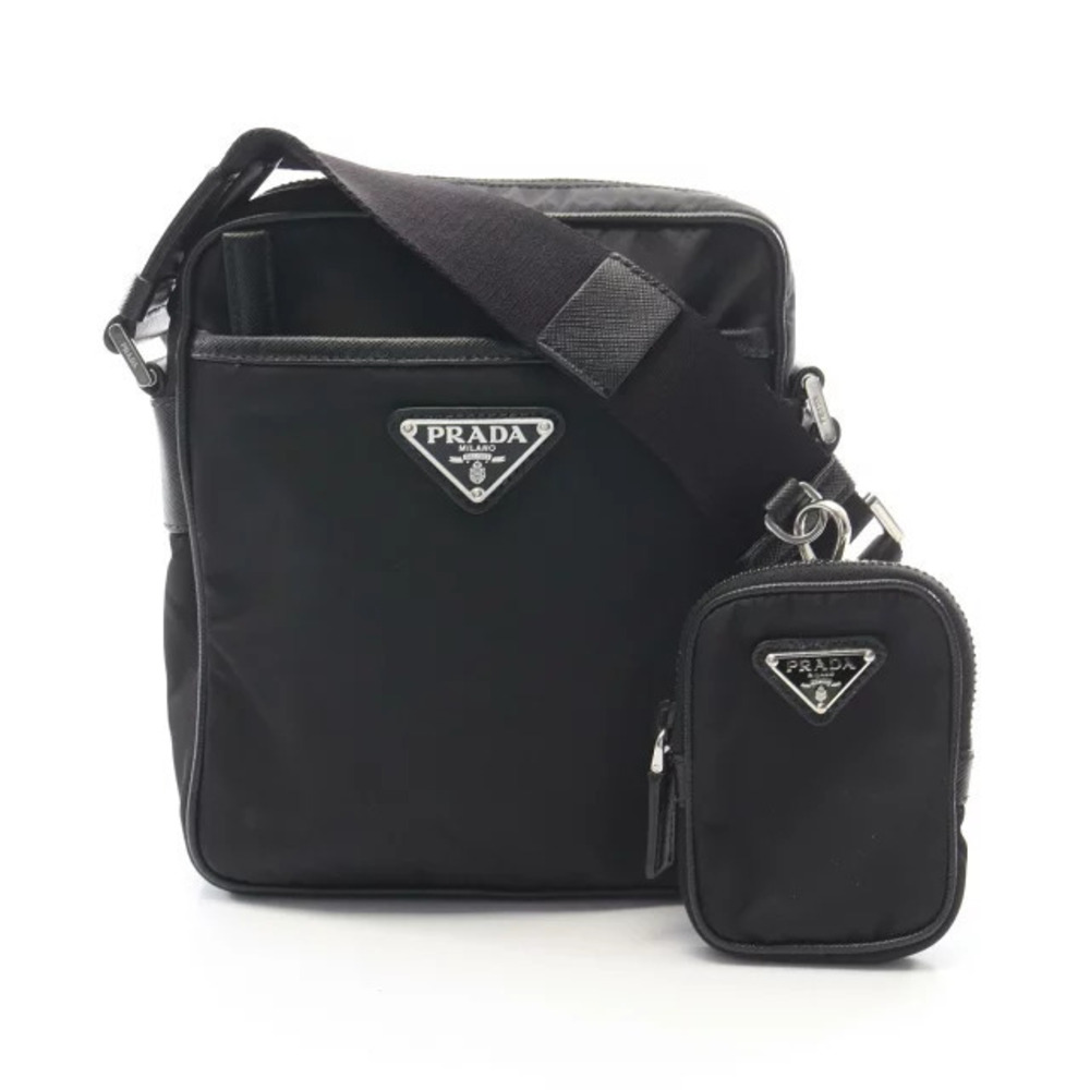 Prada Re Shoulder Bag Saffiano Leather Black